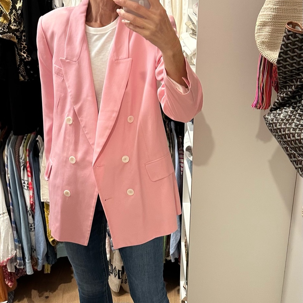 Zara Pink Double Breasted Blazer ~ Size XL